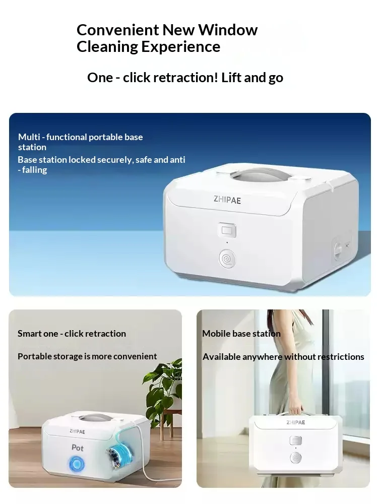 ZHIPAE Z10 Pro Window cleaning robot Electric all-around base station version full-automatic home use Close to the corner