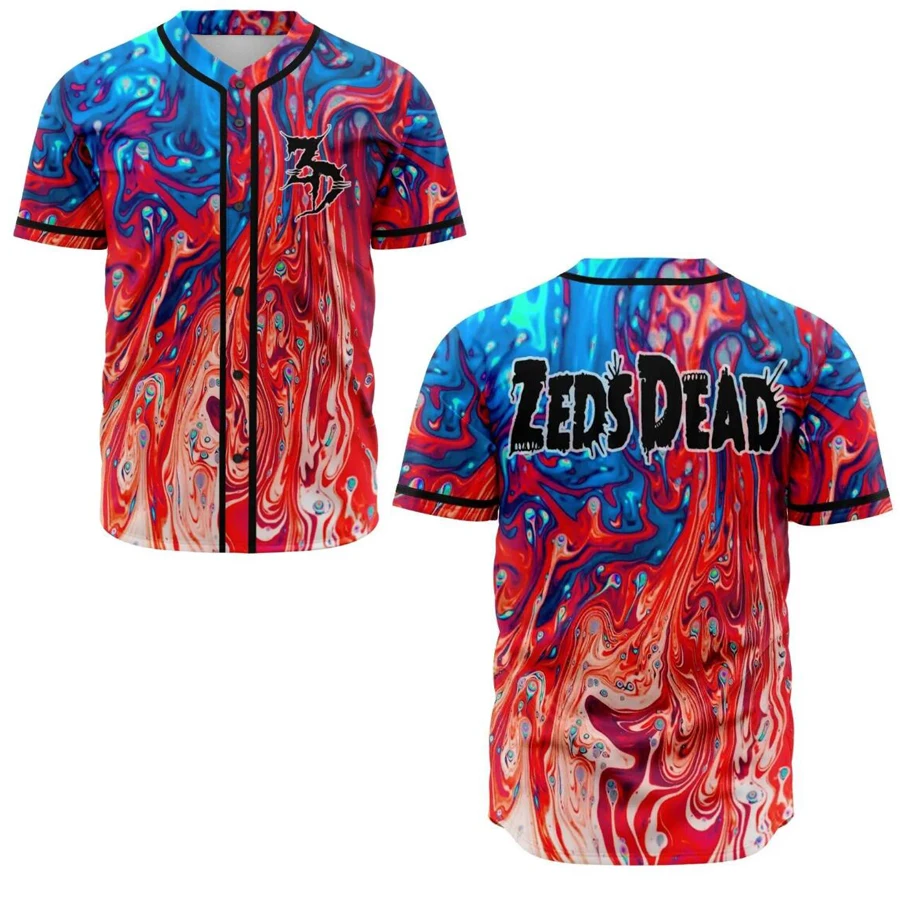 Zeds Dead Merch Short Sleeve T-shirt Baseball Jersey Streetwear Hip Hop Baseball Uniform Casual Sportswear Fashion Clothes