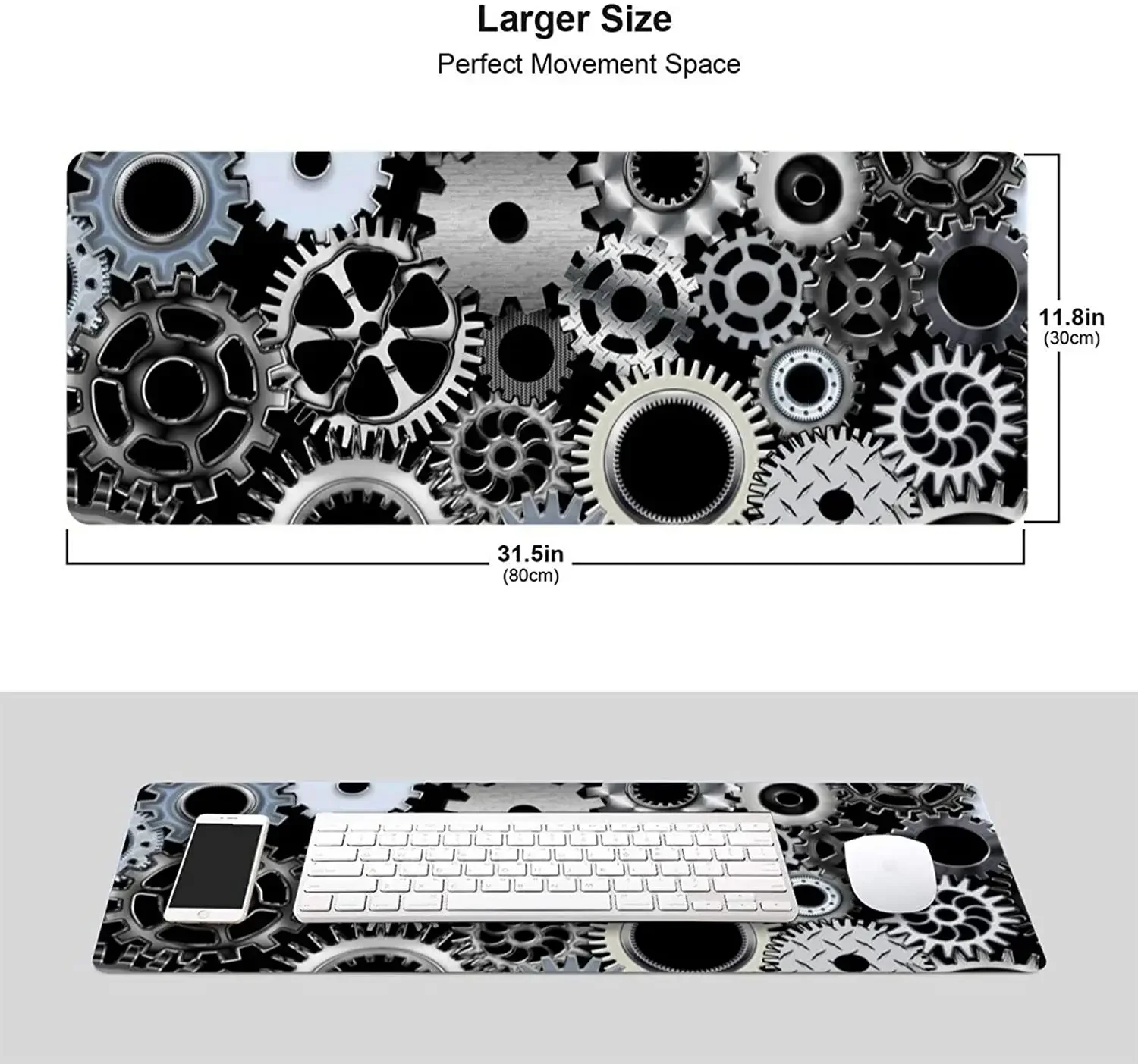 لوحة ماوس كبيرة مقاس XL للهندسة الميكانيكية للمكتب غير قابلة للانزلاق وسادات طويلة ممتدة لوحة ماوس طاولة مطاطية مقاس 31.5 × 11.8 بوصة