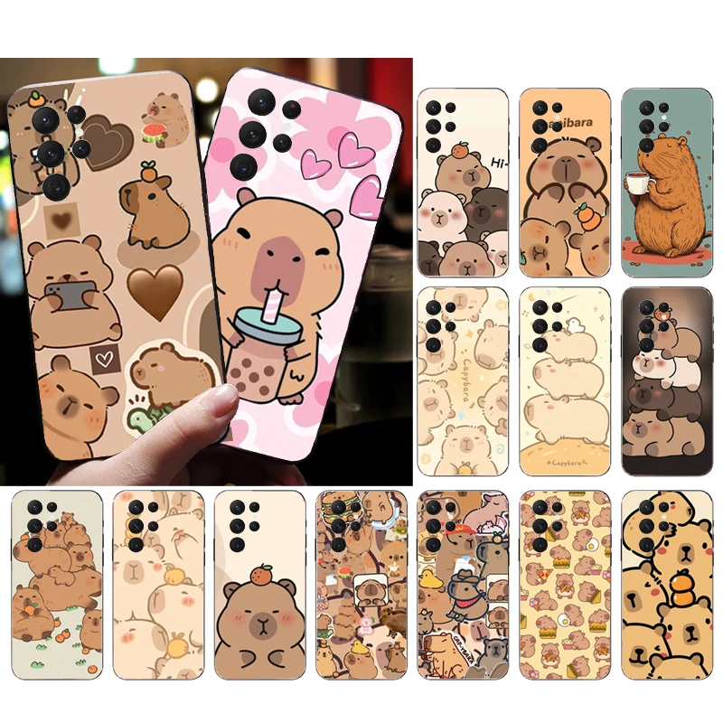

Cartoon Cute capybara Phone Case For Samsung Galaxy S25 S24 S23 S22 S21 Ultra S24 S23 S22 S21 S25 Plus S24 S20 FE