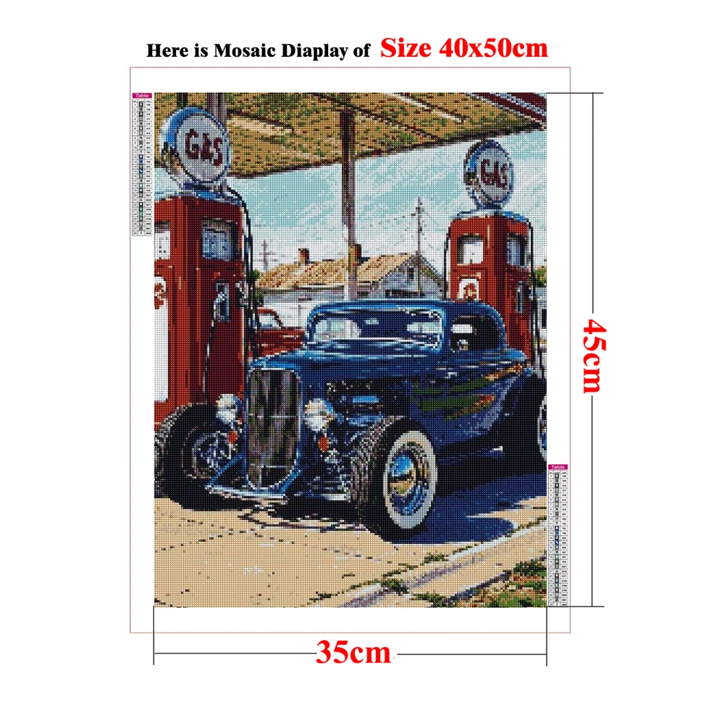 DIY New Diamond Painting Vintage Street Rod Diamond Mosaic Embroidery Retro Muscle Car Automotive Americana Truck Wall Art