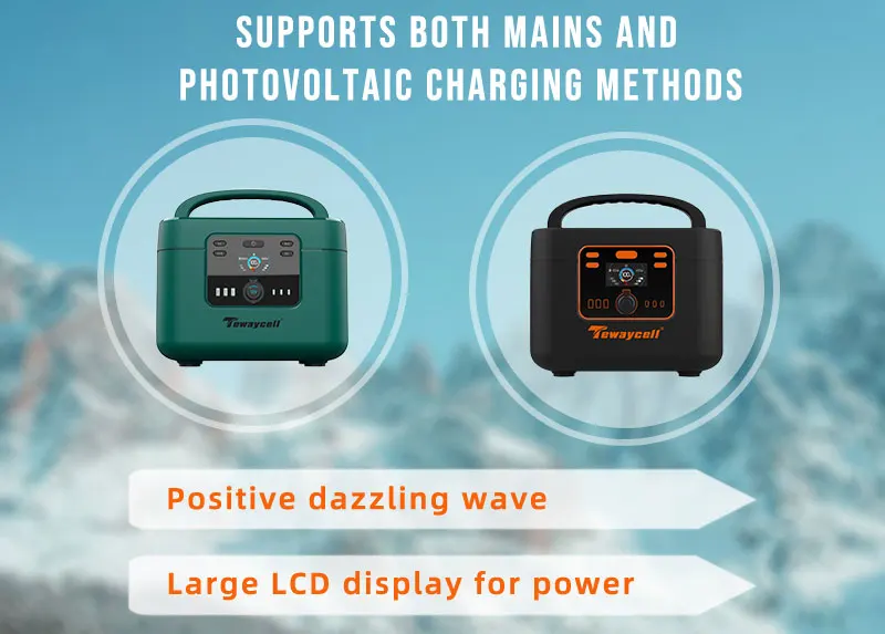 Portable 1200W Outdoor Power Station 1050WH Rechargeable Camping Solar Energy Generator With External Battery MPPT Controller