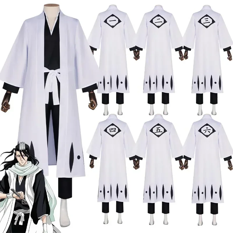 Disfraz de Cosplay del Personaje Capitán de Bleach, Aizen Sousuke, Kuchiki Byakuya, Hitsugaya Toushir, Túnica Kimono para Hombre, Halloween