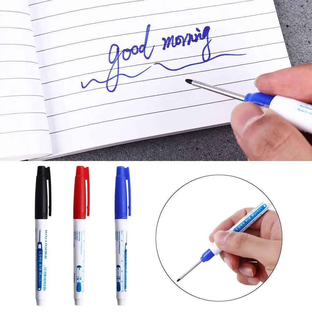 

Office School Supplies Carpenter Pen Deep Hole Marker Pens Bathroom Woodworking Decor Long Head Markers Carpenter Pencil