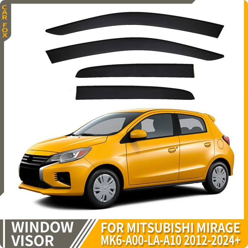 

For Mitsubishi Mirage Hatchback A00-LA-A10 2012-2024 Plastic Window Visor Vent Shades Sun Rain Deflector Guard