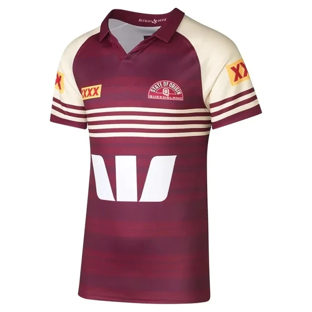 2024 QUEENSLAND MAROONS MENS CAPTAIN'S RUGBY JERSEY 2024/25 QLD Maroons Jersey Harvey Norman TRAINING JERSEY size S--5XL