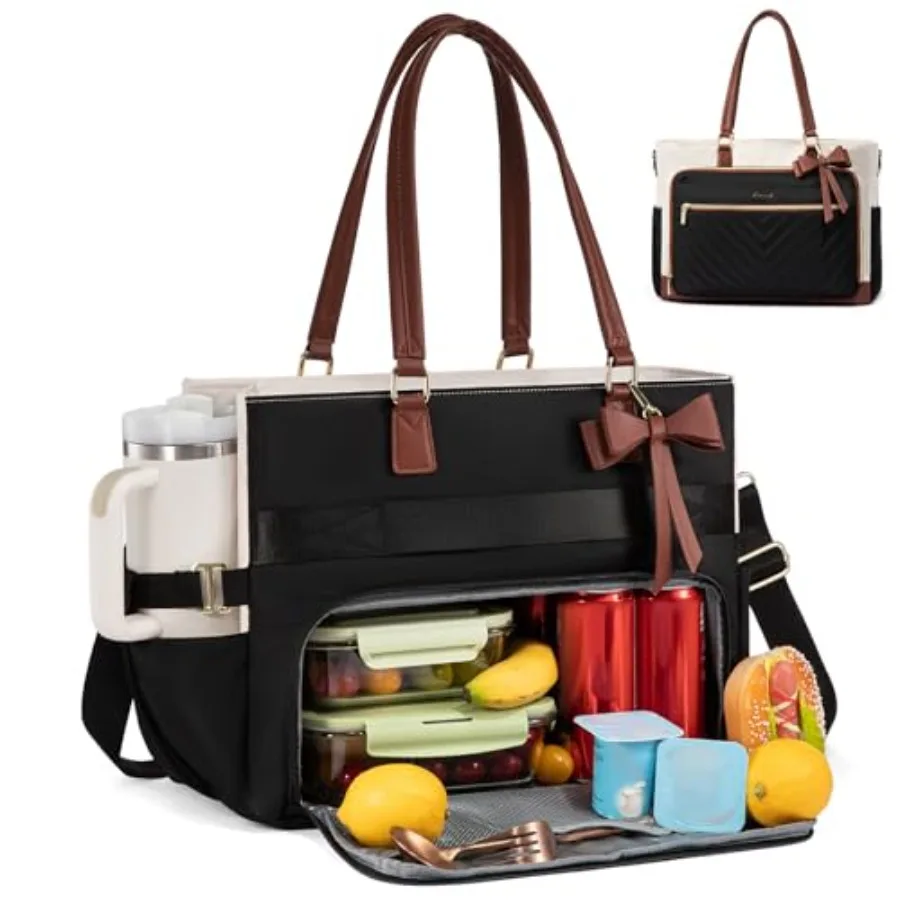 

Bag, Tote Bag for Women sulated, Laptop Bag Large Capacity and Cup Holder, Work Tote for Teacher, Nurse, Travel, College, Daily