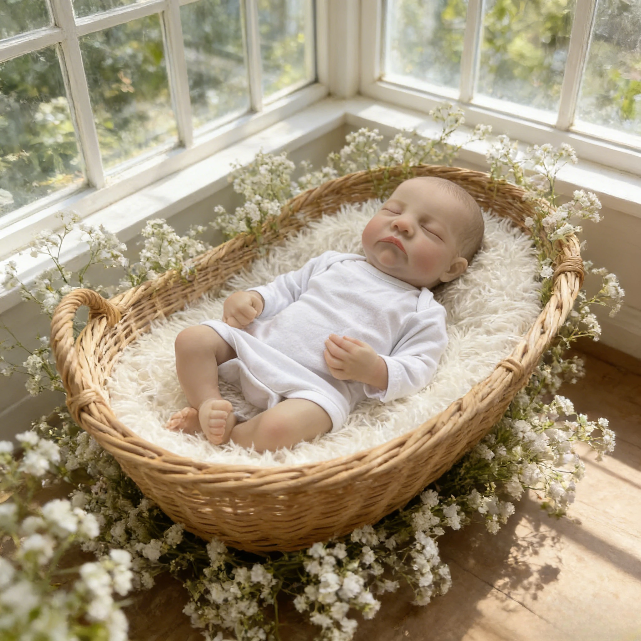 

19-дюймовая виниловая кукла-реборн Levi с эффектом сна - волосы, нарисованные вручную, кожа с венами и многослойная роспись, реалистичный новорожденный малыш