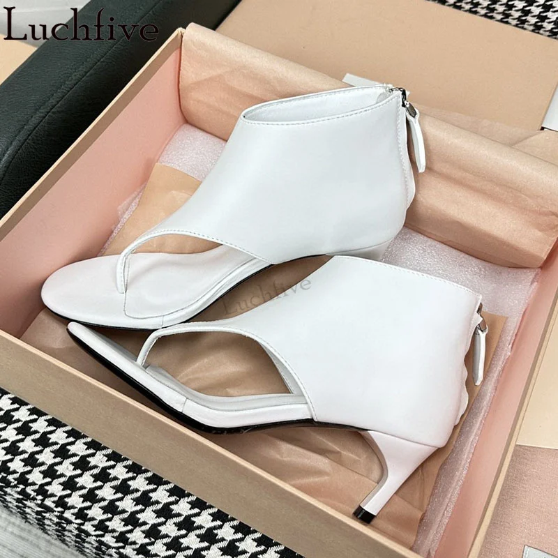 

New Flip Flops Wrap Heel Sandals Woman Black White Mid Heel Fashion Gladiatus Sandals Summer Sexy Slim Brand Shoes zapatos mujer