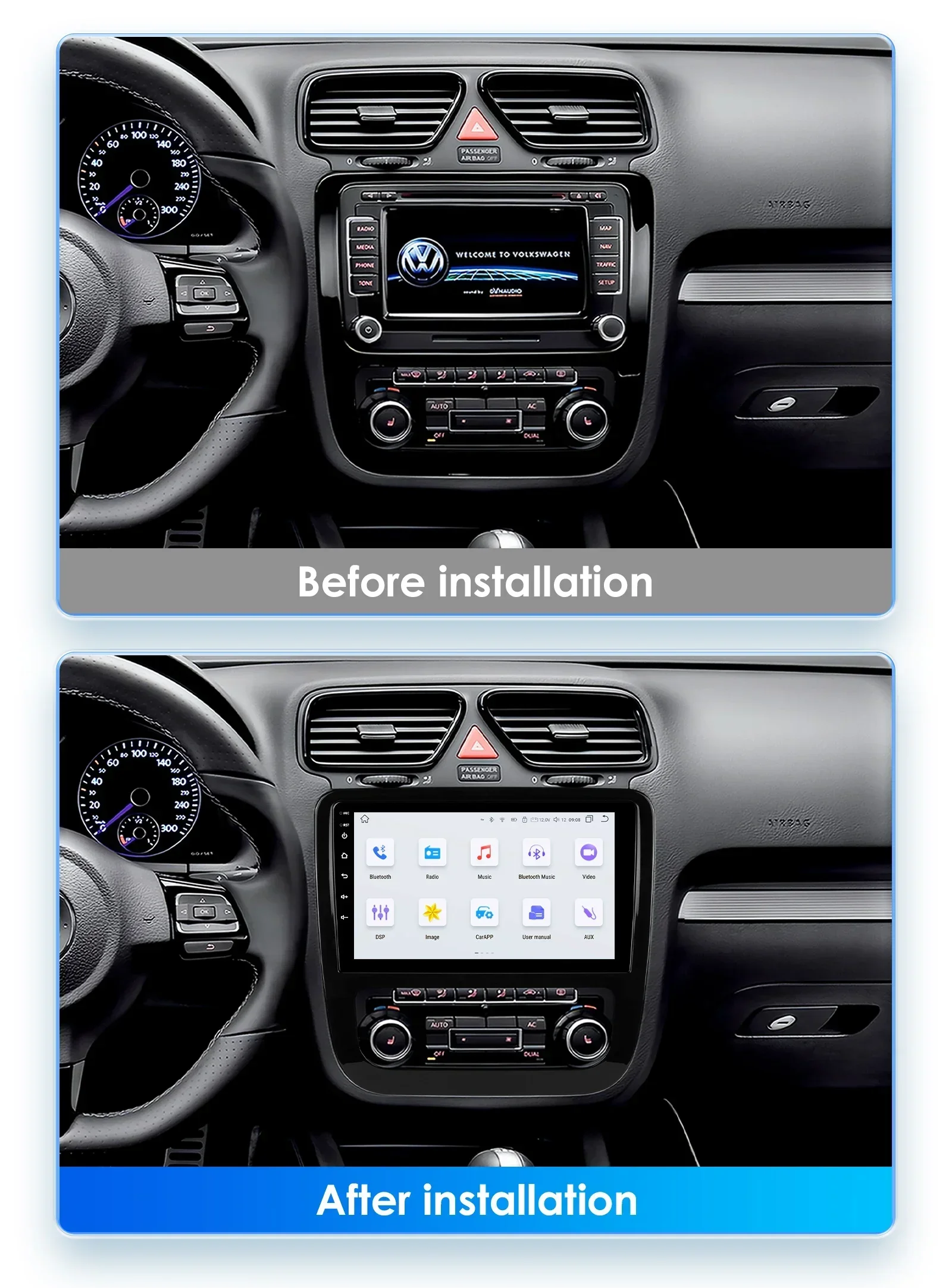 AI Carplay Android Auto Car Radio for Volkswagen Scirocco 2008-2013 Car Intelligent Systems Audio Navi GPS Autoradio 7862 NO DVD