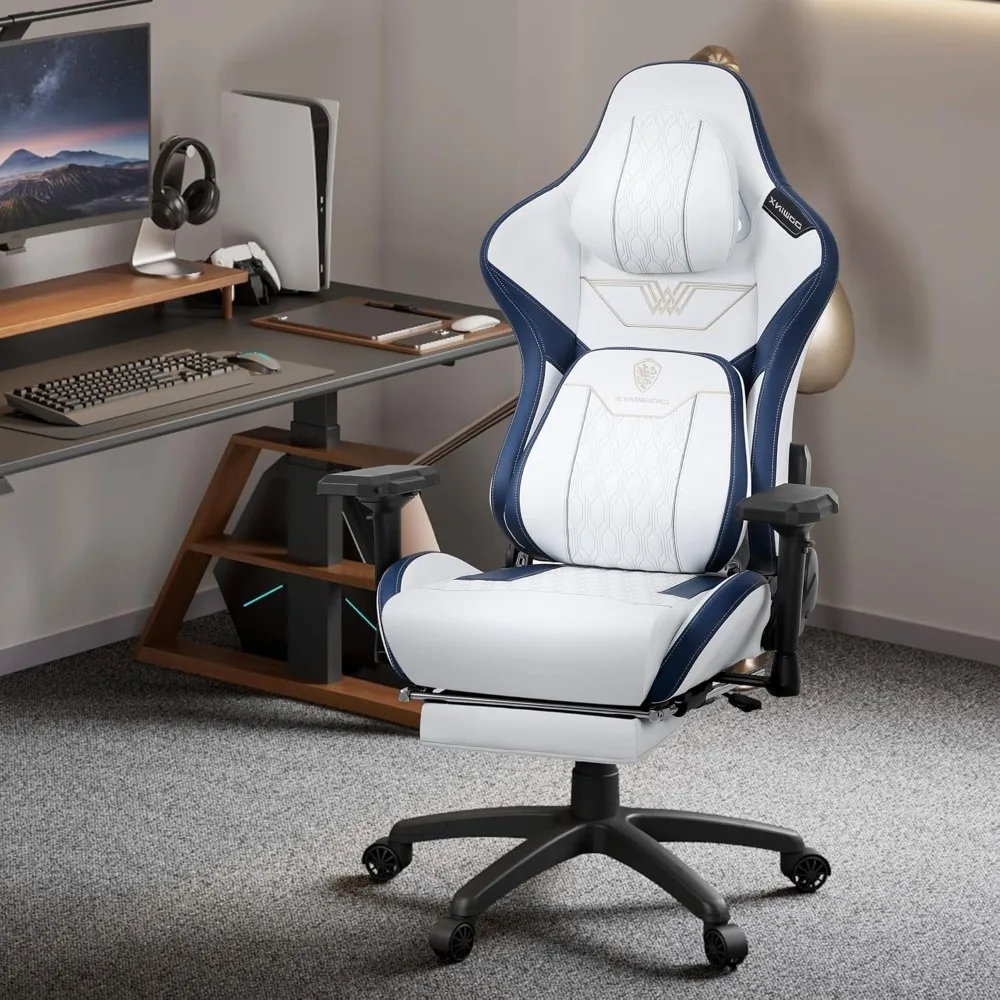 Dowinx Big and Tall Gaming Chair with Footrest, High Back Ergonomic Office Chair with Comfortable Headrest and Lumbar Support