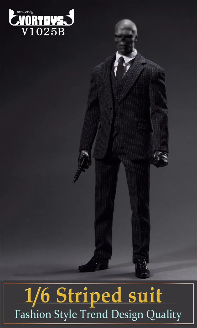 

VORTOYS V1025 1/6 Male Soldier Striped Suit Model Accessories Fit 12'' Action Figure Body In Stock Collectible