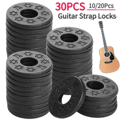 10/20/30PCS Guitar Strap Locks Blocks Rubber Safety Lock Protector for Bass Ukulele Acoustic Classic Electric Guitar Accessories