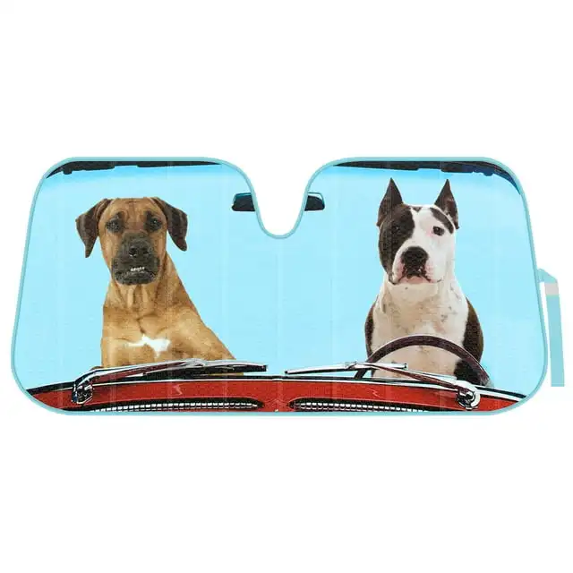 

BDK Two Dogs Design Auto Auto Shade for Car SUV Truck, Pet Pals, Double Bubble Foil Jumbo Accordion
