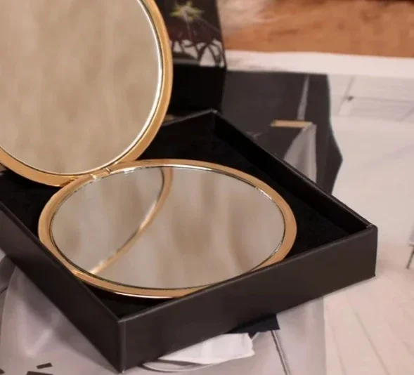 Miroir de maquillage à motifs double face pour filles, miroir rond luxueux et exquis, déterminer délicat, décoration de la maison