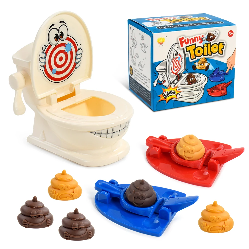 

Poop Toys Desktop Game,Catapult Toilet Gathering Game Two Person Interaction Toy Kids Early Educational Simulation Toy Poops