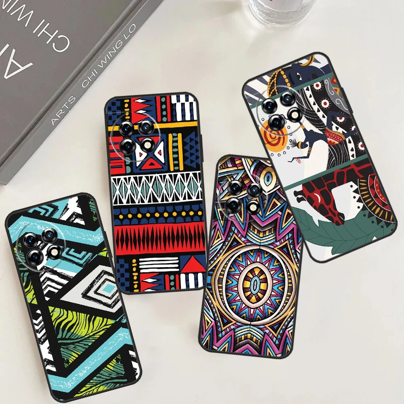 Tribal Aztec Geometric Colour Case For OnePlus 12 11 10 9 Pro 9R 10R 12R 10T OnePlus Nord 3 2T CE 2 Lite N20 N10 Cover