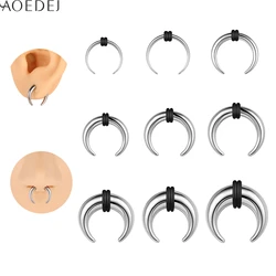 AOEDEJ 1 PC 6-16G Stainless Steel Ox Horn Septum Rings C-Shape Nose Ring 8-12MM Flesh Ear Expander Punk Large Gauge Body Jewelry