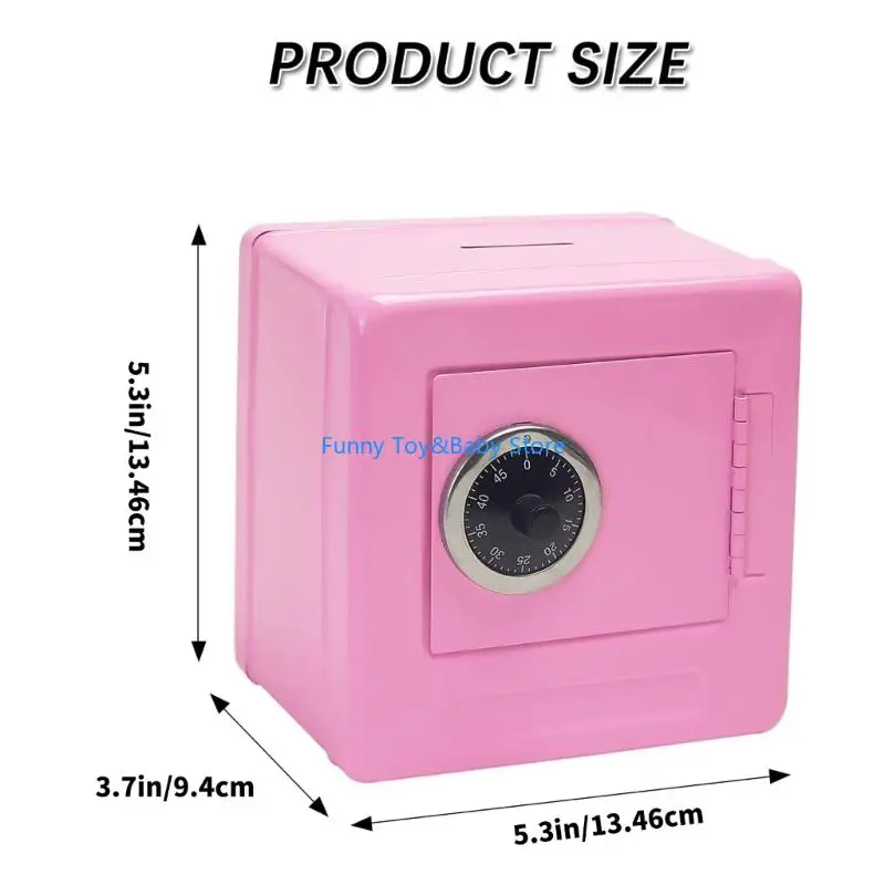 Box in contanti bloccaggio in metallo con 2 Access Coin Hole Money Institution for Kids Financial Education Toy Gift C90B