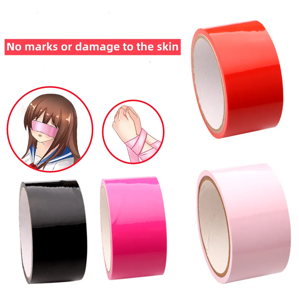 Muti-Color Bondage Tape No Stick Taśma statyczna Ograniczenia Dorosłe kobiety Para Flirtowanie Pasek Bezpieczny Przyjazny dla skóry