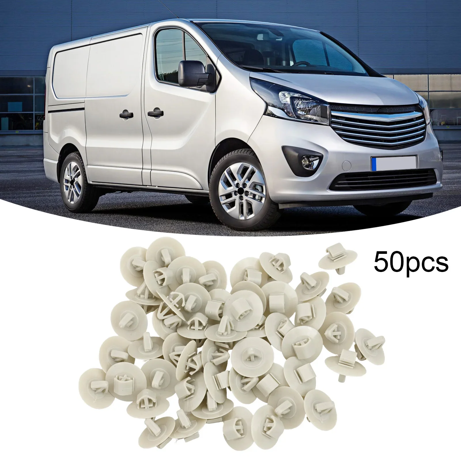 Complete Package of 50 High Compatibility Side Door Moulding Panel Trim Clips Suitable for Multiple Vehicle Applications
