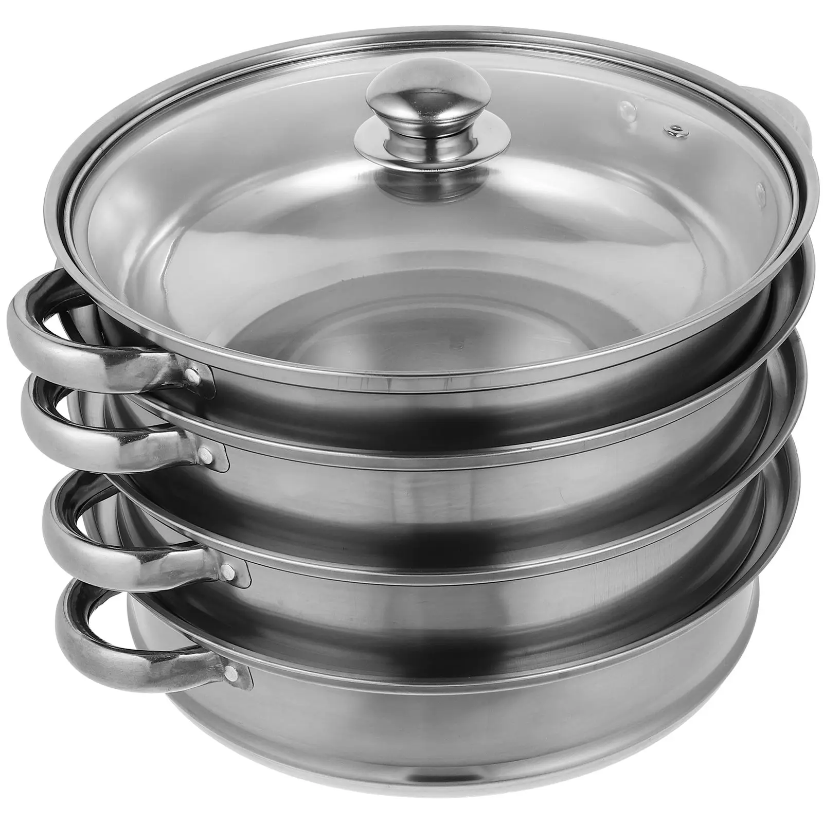 

Stainless Steel Pot for Soup Steam Pot Cooking Multifunctional Steamer Kitchen Tool Four Stainless Steel Steamer Layer
