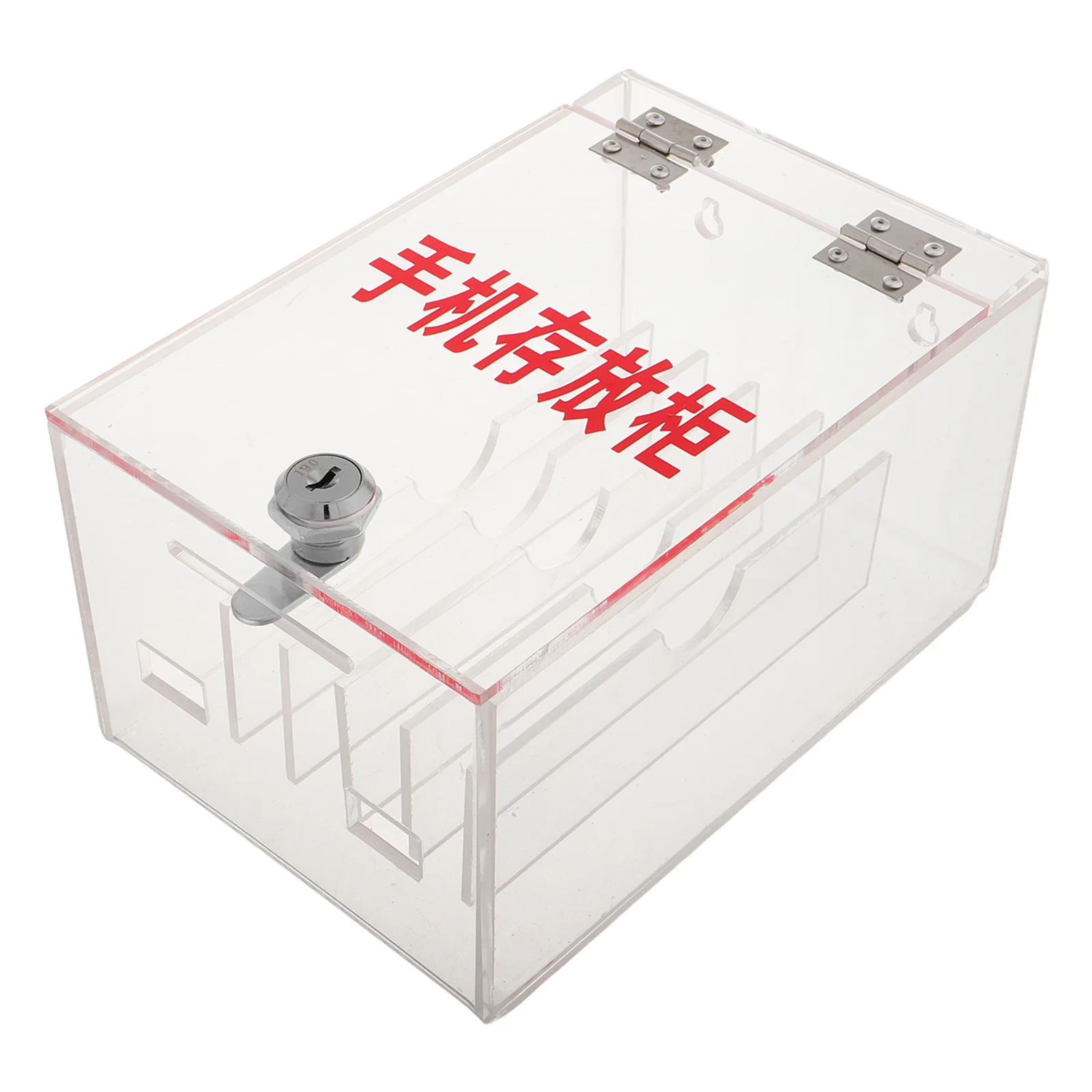 

Acrylic Mobile Phone Locker Box Large Capacity Transparent Organizer Lock for Home Office Multiple Devices