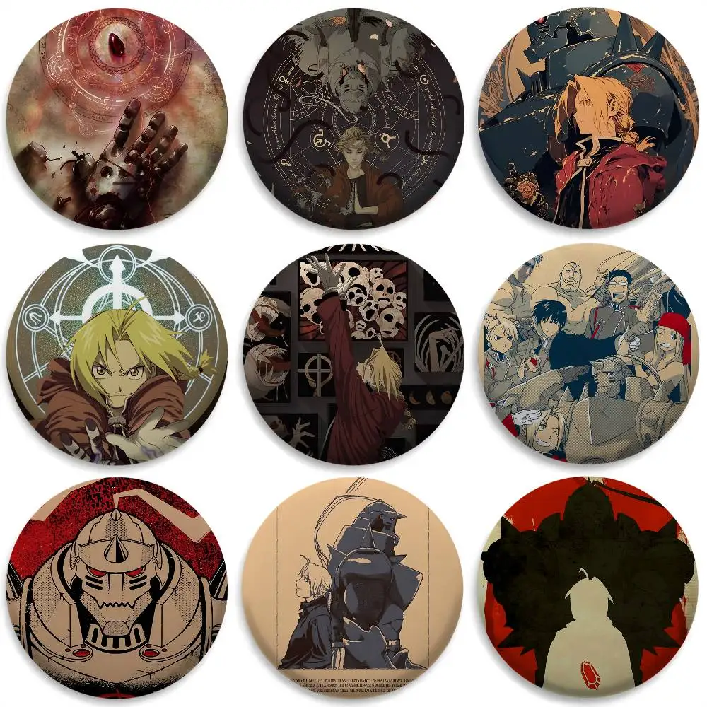 

F-Fullmetal Alchemist Retro Badges Round Exquisite Badge Brooches Creative Pins For Clothes Hat Backpack Gift Accessories