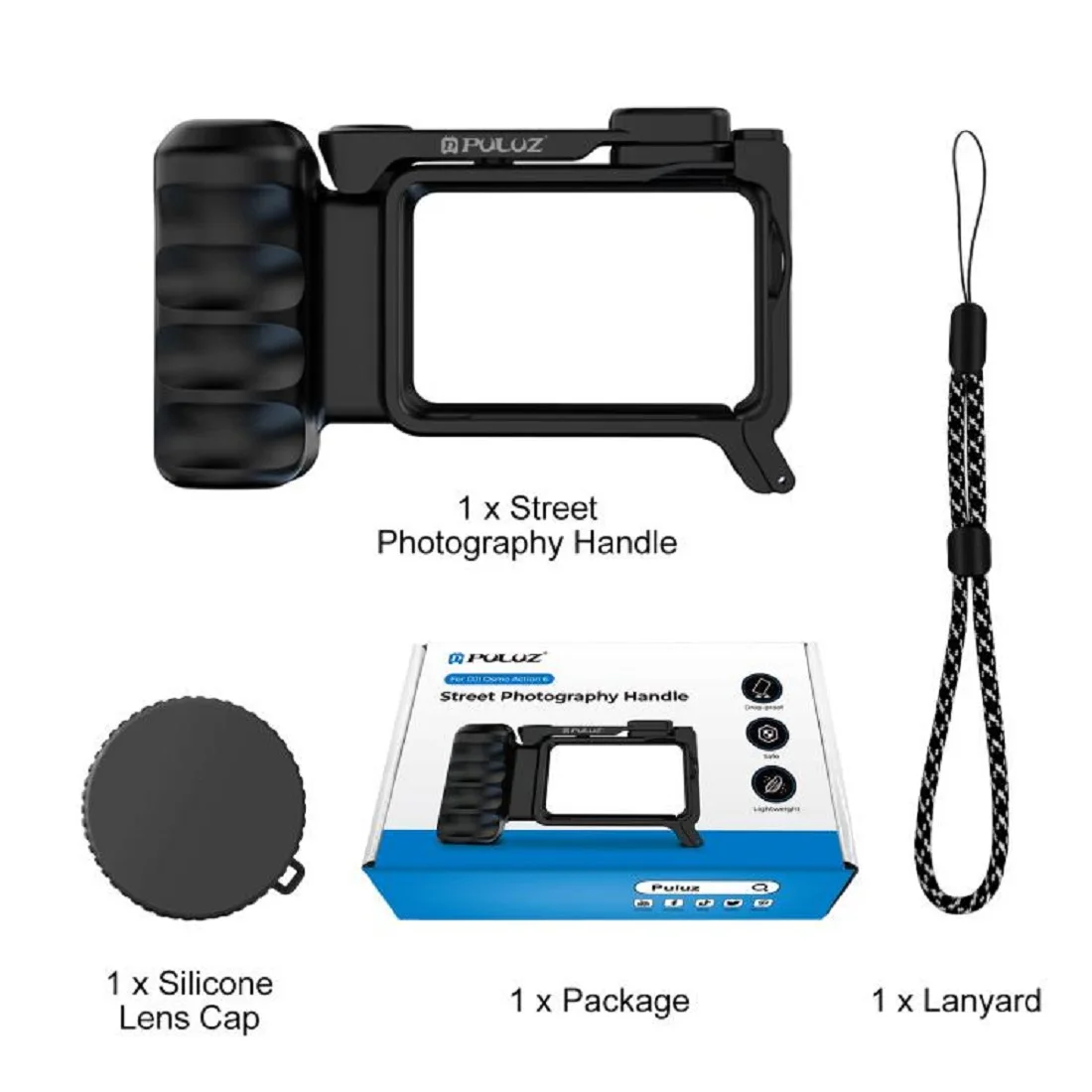 ABS Hand Grip For DJI Osmo Action 6 Quick Release Shutter Handle For Street Photography&Cold Shoe Mount For Camera Vlog Shooting