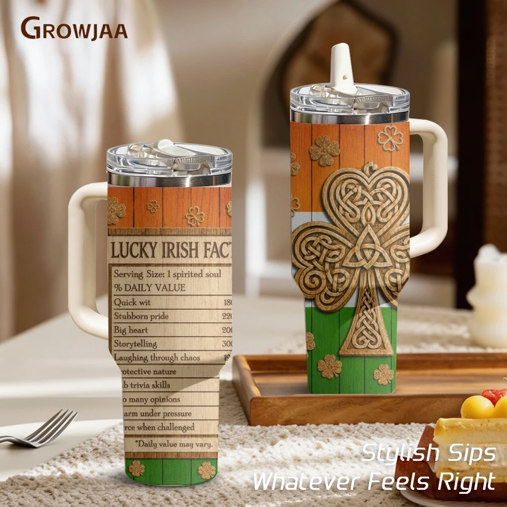 Legendary Irish Facts Vacuum Flasks 40oz 3rd Gen Vacuum Insulated Stainless Steel Tumbler Cup With Handle Straw Lid For Gifts
