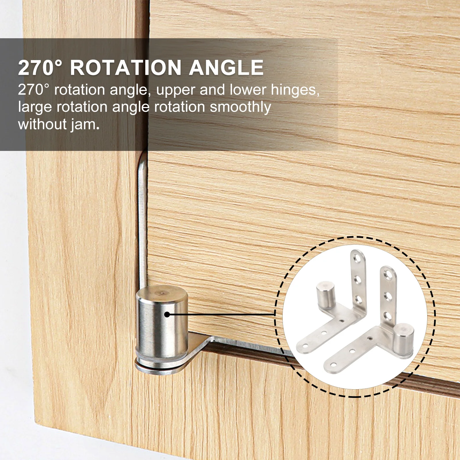 

2pcs Hidden Hinges For Home Furniture Stainless Steel Door Window Cupboard Cabinet Pivot Rotating Smooth Rust Proof