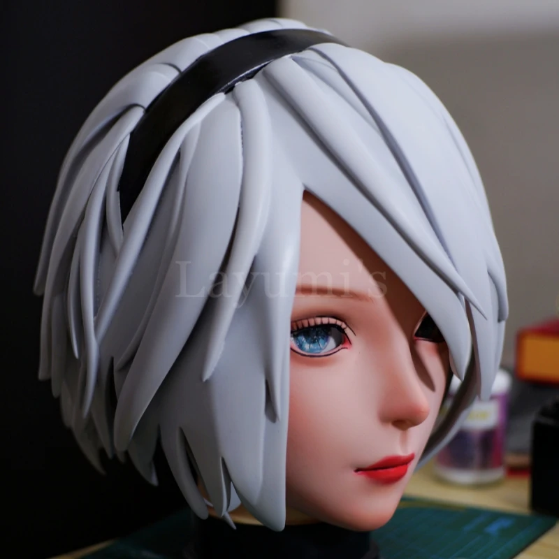 (B520) Máscara de cabeza completa personalizada de silicona hecha a mano con carcasa trasera fiesta travesti silicona Anime Kigurumi máscara de Cosplay