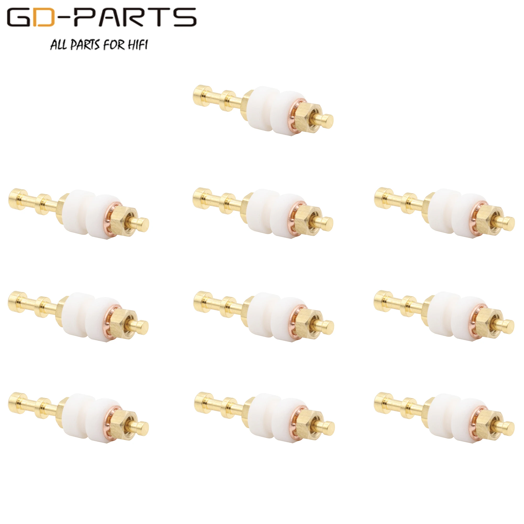 EIZZ 24K pozłacane mosiężne wieżyczki końcówki końcówkowe słupki do tablicy znamionowej izolator PTFE Hifi Audio Tube wzmacniacz gitarowy DIY