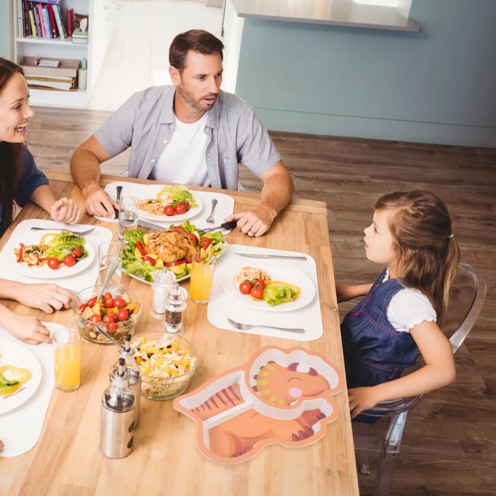 

1Pcs Children Dinner Plate Divided Tableware Round Safe Baby Feeding Plate Toddler Dinner Dish Training Tableware