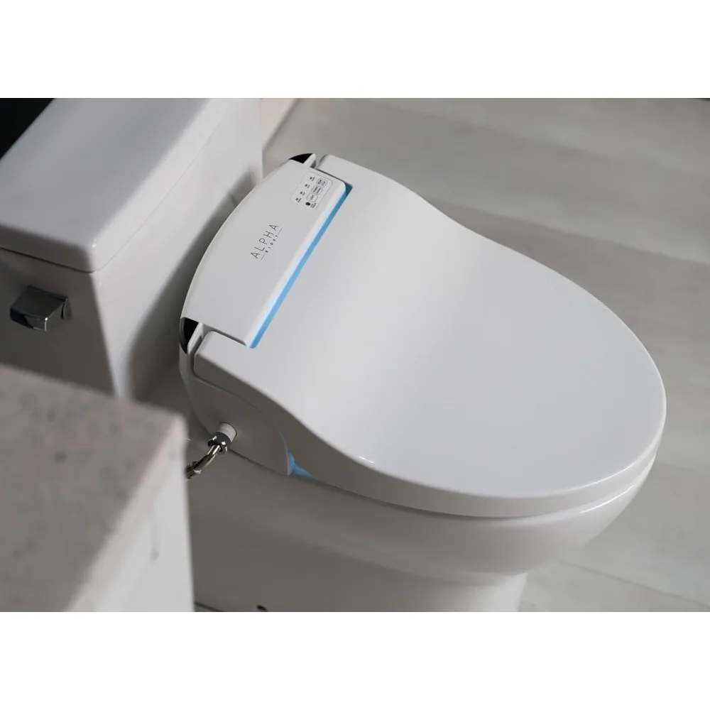 

Elongated Bidet Toilet Seat with Endless Warm Water New Bowl Mist LED Light Quiet Operation Wireless Remote