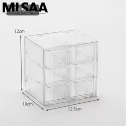 Caixa de Jóias Transparente Multi-purpose, Recipiente De Armazenamento Dustproof, Acessórios Cosméticos, Prático, Novo, 6 9 12 Grades