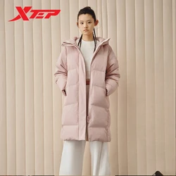 Xtep Down Jacket For Women Casual Fashion Street Style 2023 Winter Women's Coat Wind Proof Retro Hooded Tops 877428190039