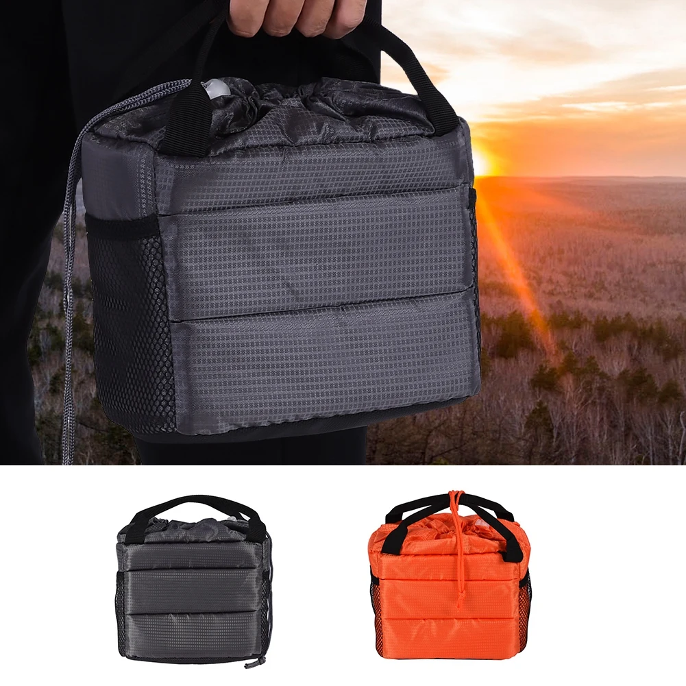 Camera Partition Hand Bag, inserção impermeável, divisor acolchoado à prova de choque, capa para câmera DSLR