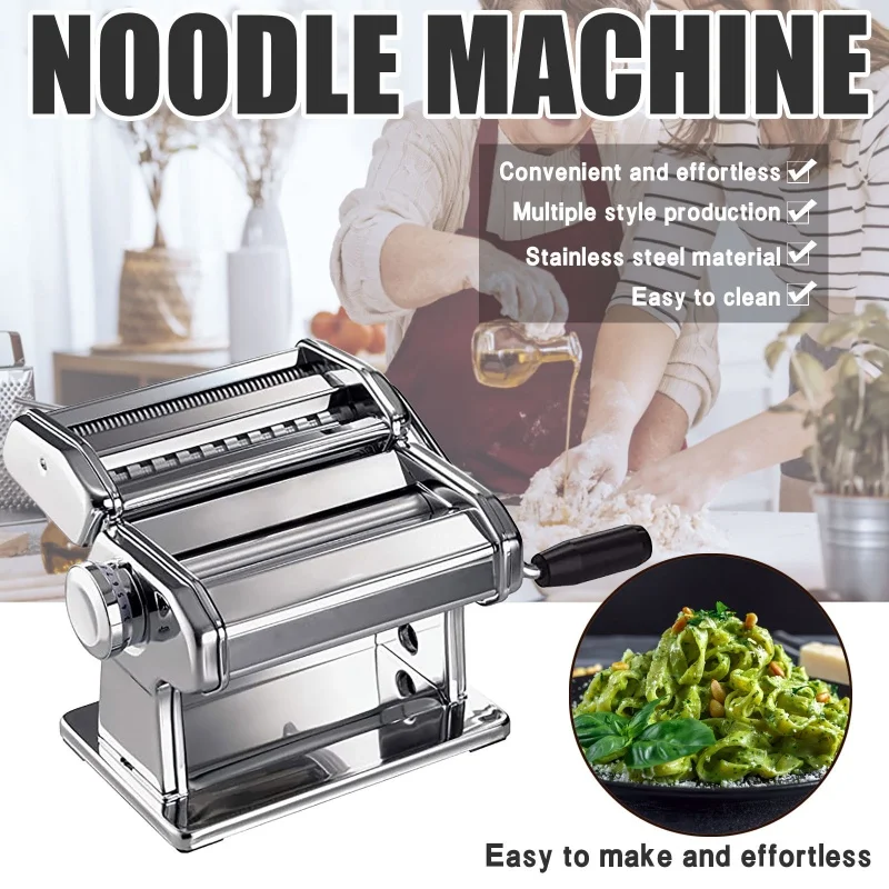 Rocker Split Noodle Press Household Manual Pasta Maker Adjustable Thickness Roller with Noodle Cutter