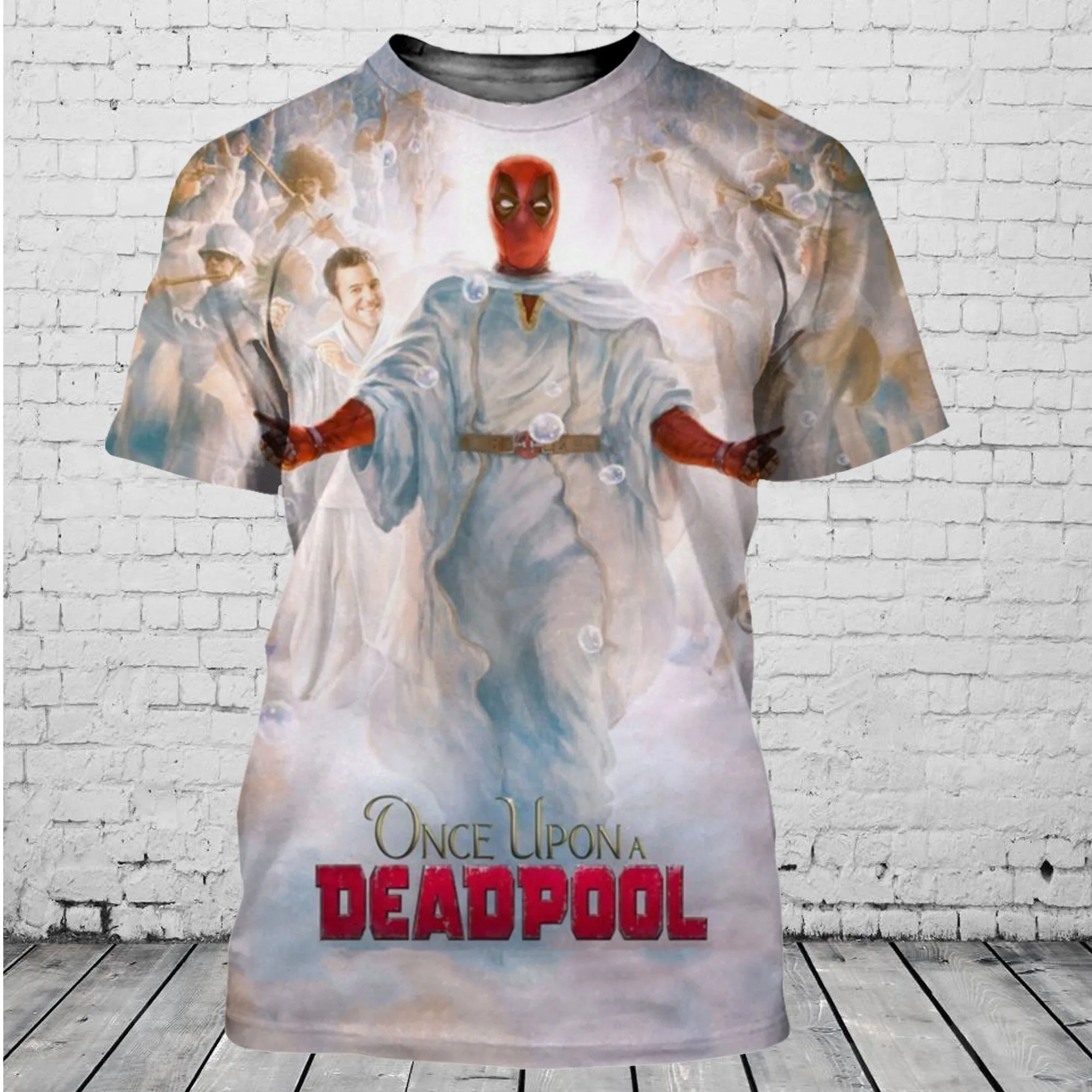 New Marvel Deadpool T-shirt Fashion Deadpool 3D Printed Men\'s T-shirt Street Casual Oversized T-shirt Marvel Clothing Tops