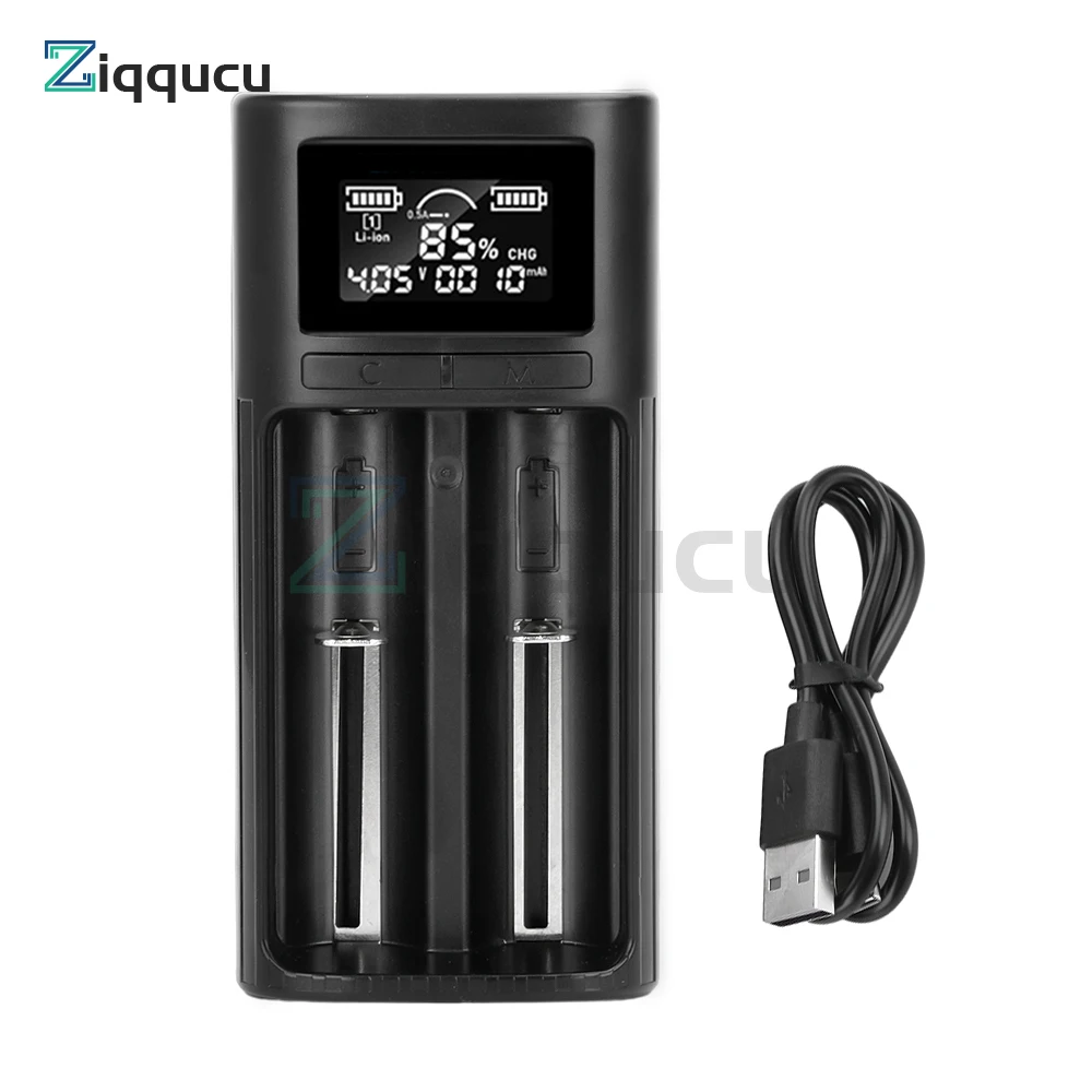 

Typc-C Dual-SlOT 18650 21700 Li-ion Battery Charger LCD Display Intelligent Digital Display Charger for Ni-MH Ni-Cd Battery