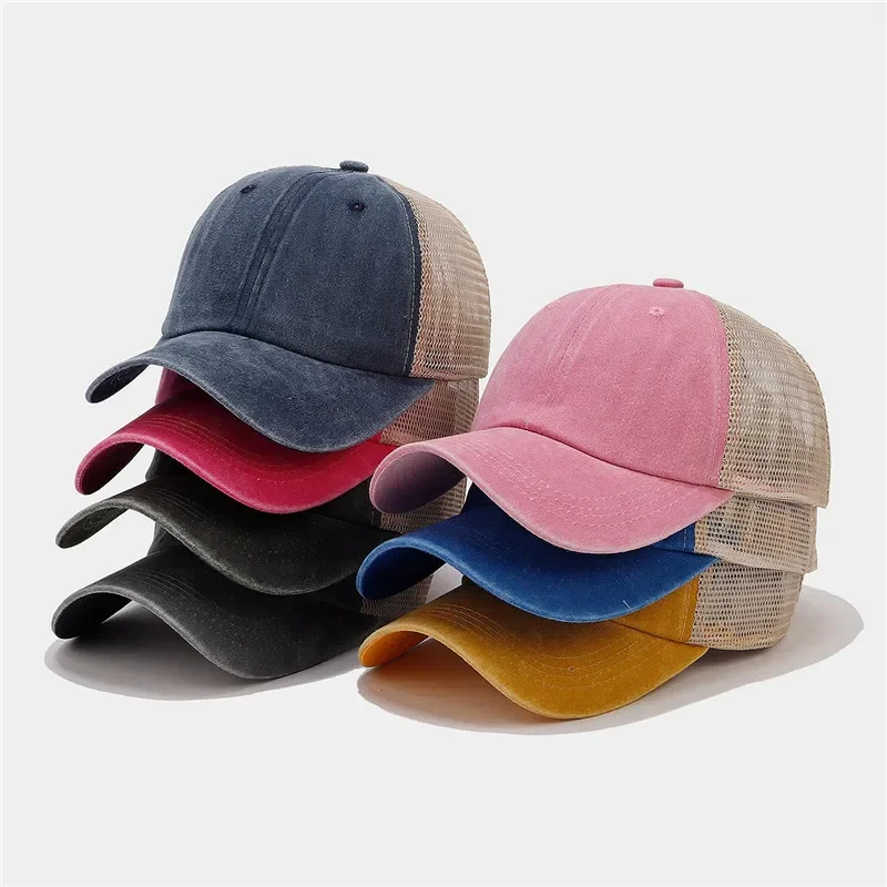 

Cotton Solid Color Casquette Baseball Cap Adjustable Breathable Mesh Outdoor Snapback Hats for Men and Women 04