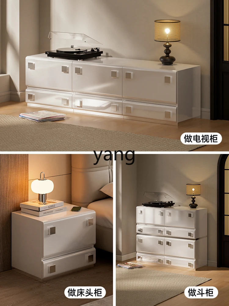 Yjq Simple Modern Bedside Table Light Luxury Multi-Functional Bedside Cabinet Bedroom Locker Living Room Sofa Side Cabinet