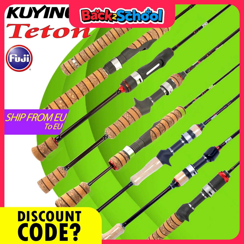 KUYING TETON L UL SUL 5'2 "6'3" 6'4 "6'2" 6'6 "canne à pêche leurre canne filature coulée FUJI carbone 1-4g 0.8-3g 2-10g M-Fast bfs
