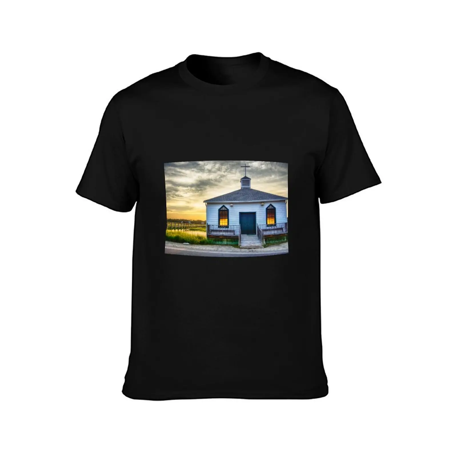 Pawleys Island Chapel T-Shirt Fashion Pattern Printed Tee Shirt