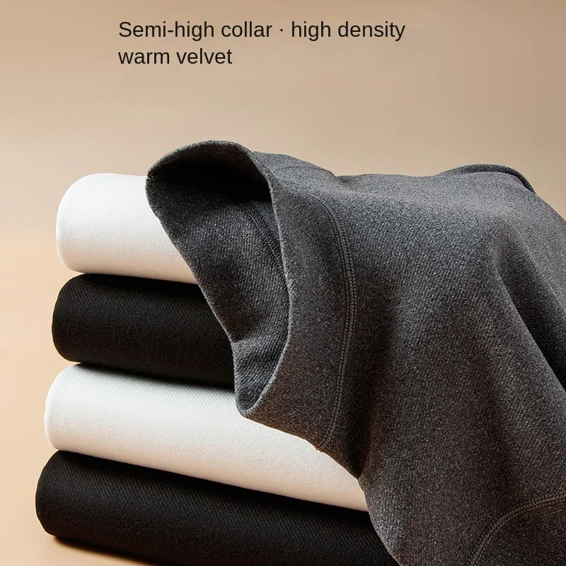 Thermal Underwear for Men Women High Collar Warm High Density Thin Velvet Thermo Jumper Tops Sport Long-sleeved Shirt Undershirt