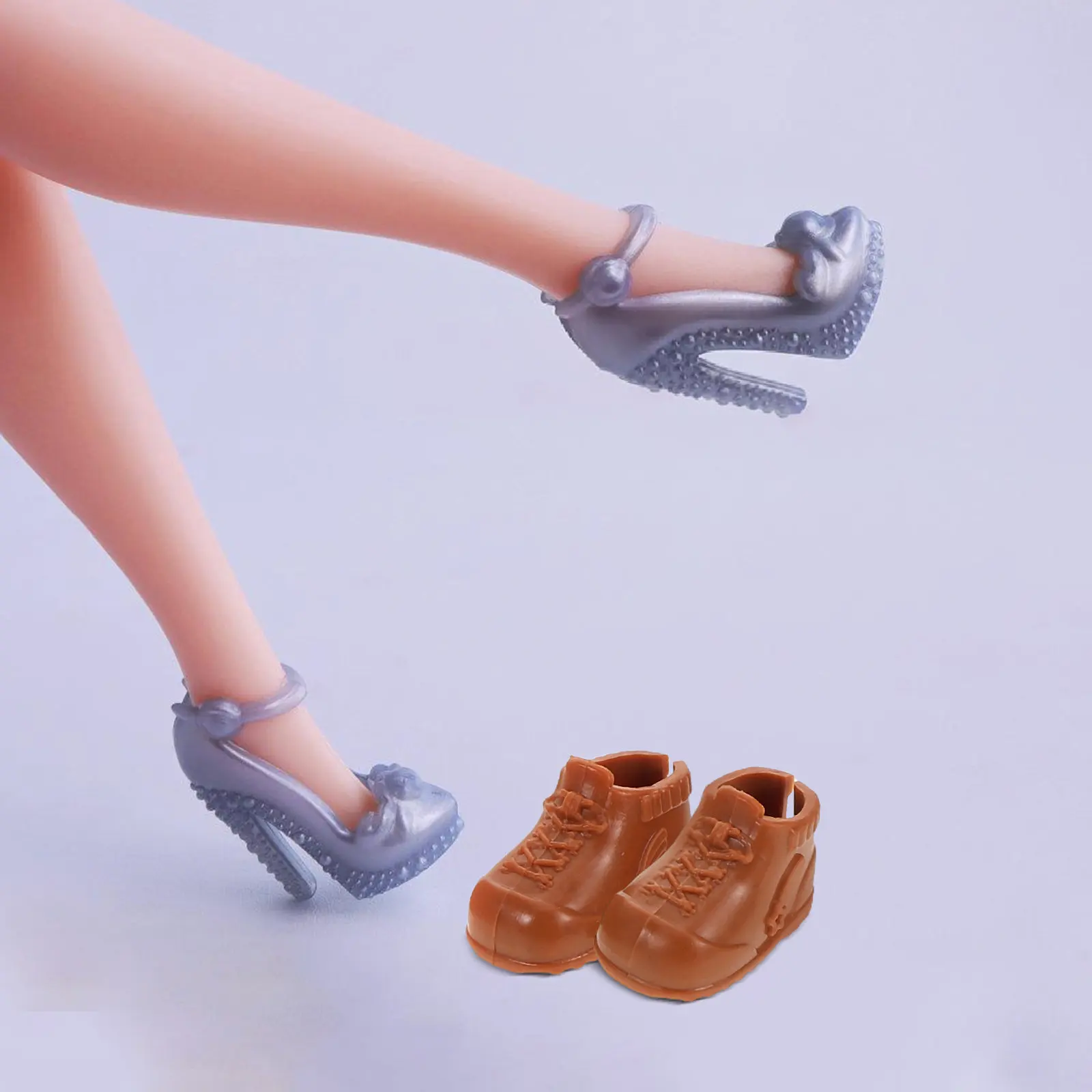 

12 Pairs Miniature High-Top Sneaker Shoes Fit 17Cm Simulation Decorative Dollhouse Playset Accessories Craft Adornments