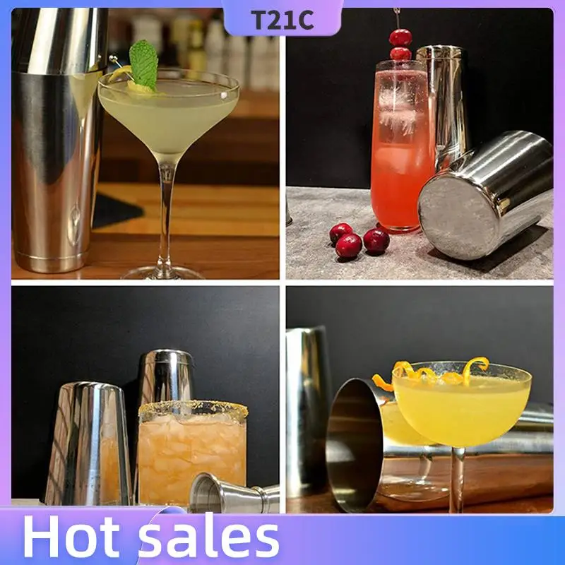 

T21C 3X Premium Cocktail Shaker Set-Piece Pro Boston Shaker Set. Unweighted Martini Drink Shaker Made From Stainless Steel