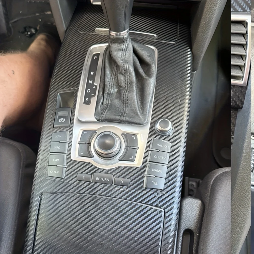 

for AUDI A6 C6 2005-2011 Interior Central Control Panel Door Handle 5D Carbon Fiber Stickers Decals Car styling Accessorie