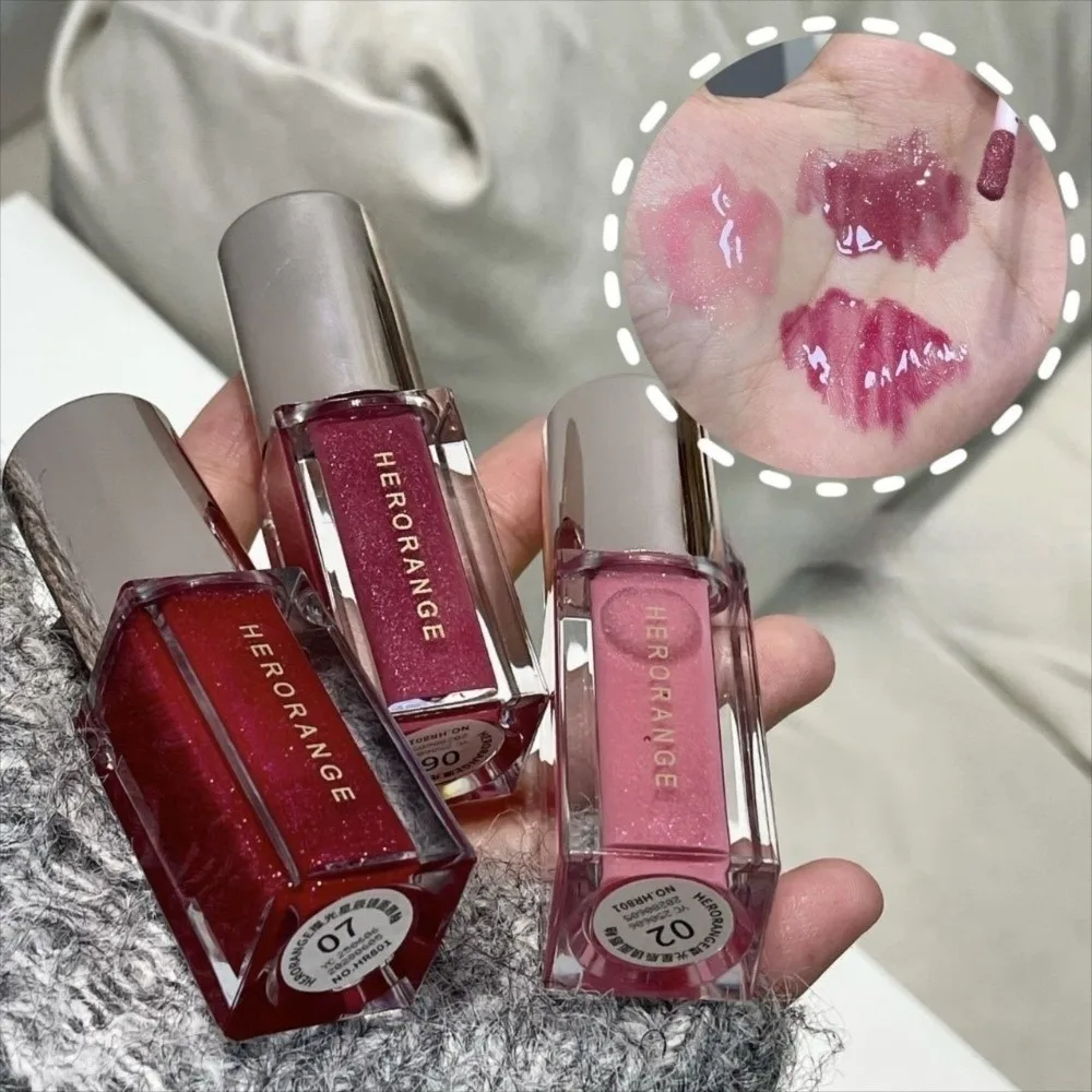 Shiny Glossy Lip Oil Waterproof Watery Mirror Lip Glaze Long-Lasting Moisturizing Gentle on Lips Lip Gloss for Women